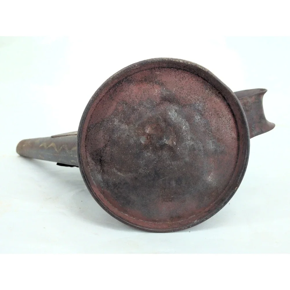 Antique Canadian Pacific Railroad Signal Oil Lamp Teapot Light Tole Painted Folk